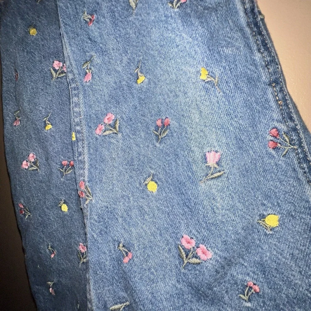 Embroidered Floral Denim Dress Overalls 5 Gap Kids Girl Ruffle Country Kidcore